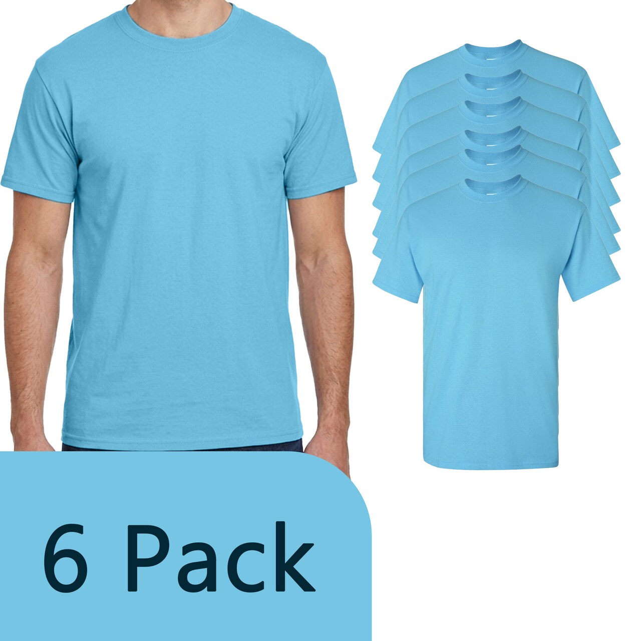 Gildan Unisex Sky Crewneck Cotton T-Shirt Blanks for Printing, Crafting & Design Projects